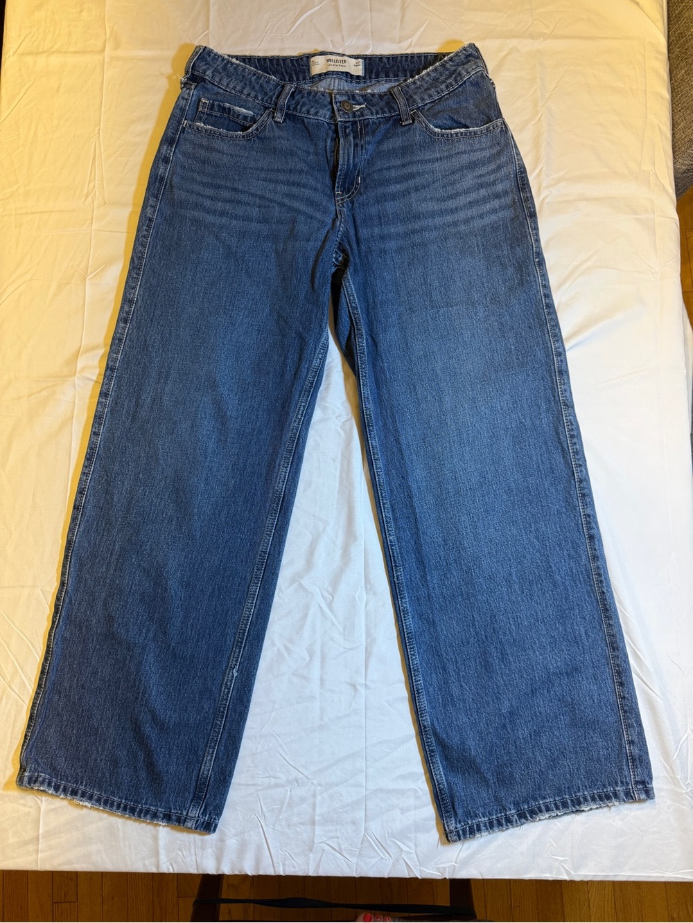 Hollister Low Rise Baggy Jeans Womens 29 Regular Wide Leg Y2K Blue Denim